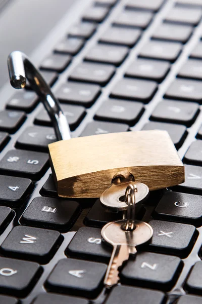 Padlock on keyboard