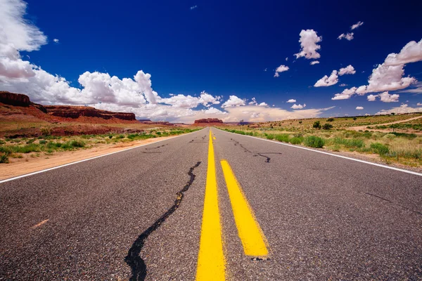 Highway 163, an endless road, Agathla Peak, Arizona, USA