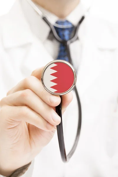 National flag on stethoscope conceptual series - Bahrain