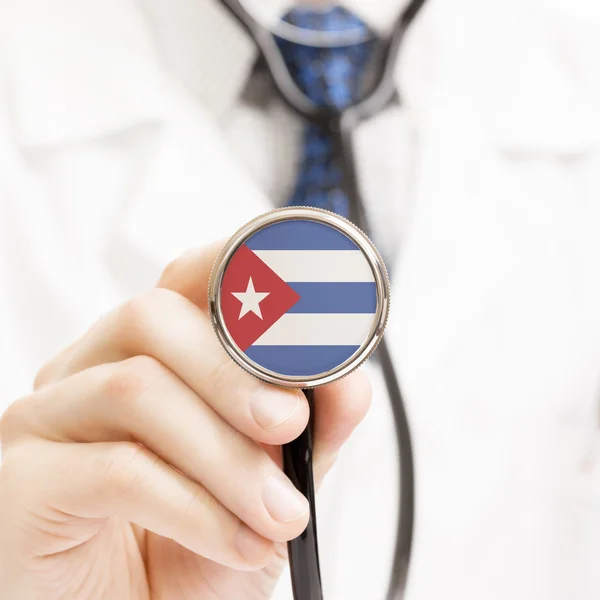 National flag on stethoscope conceptual series - Cuba