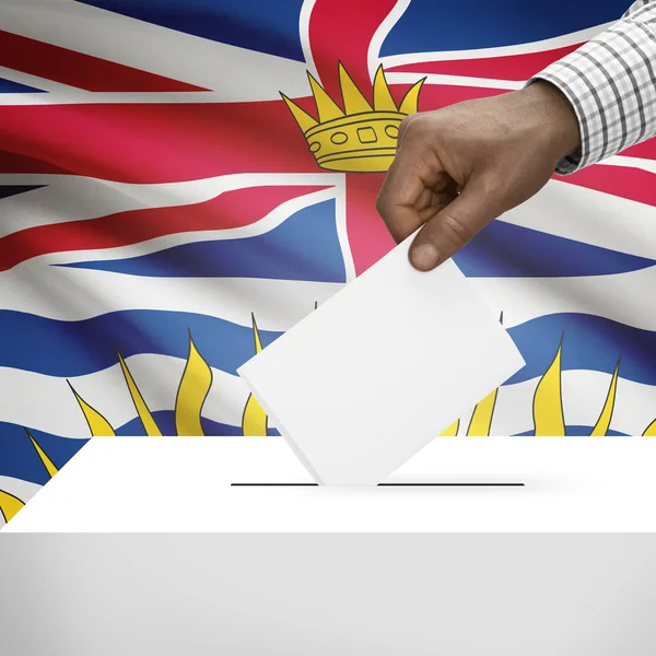 Ballot box with Canadian province flag on background series - British Columbia