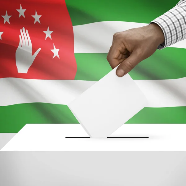 Ballot box with national flag on background series - Abkhazia
