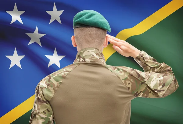 National military forces with flag on background conceptual series - Solomon Islands