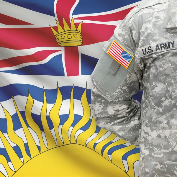 American soldier with Canadian province flag series - British Columbia