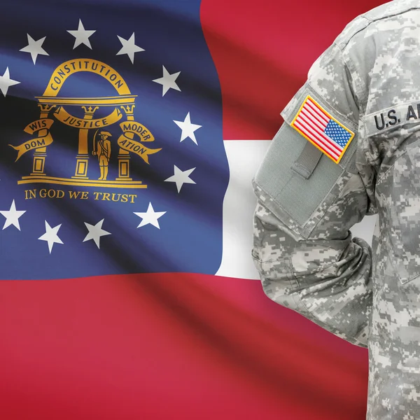 American soldier with US state flag series - Georgia