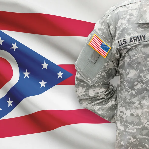 American soldier with US state flag series - Ohio