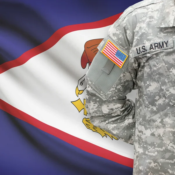 American soldier with flag series - American Samoa