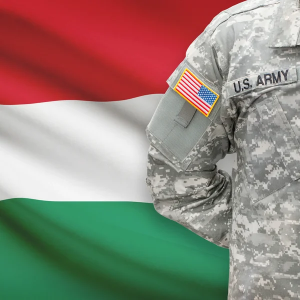 American soldier with flag series - Hungary