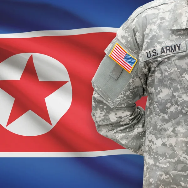 American soldier with flag series - North Korea