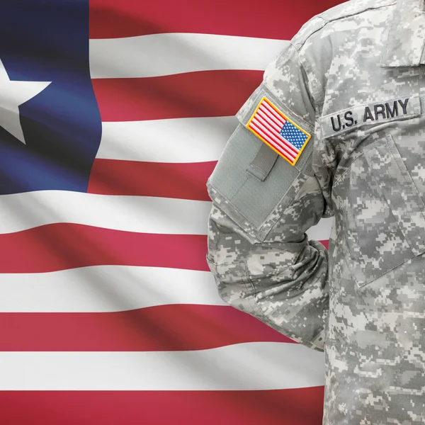 American soldier with flag series - Liberia