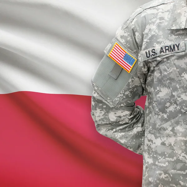 American soldier with flag series - Poland