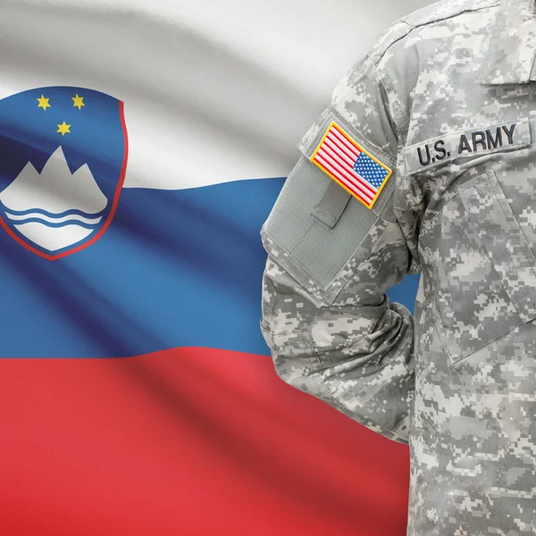 American soldier with flag series - Slovenia