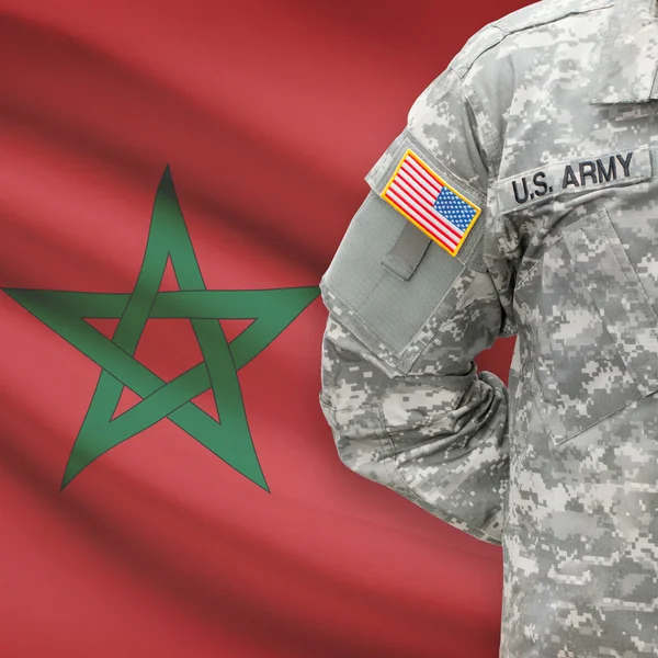 American soldier with flag series - Morocco