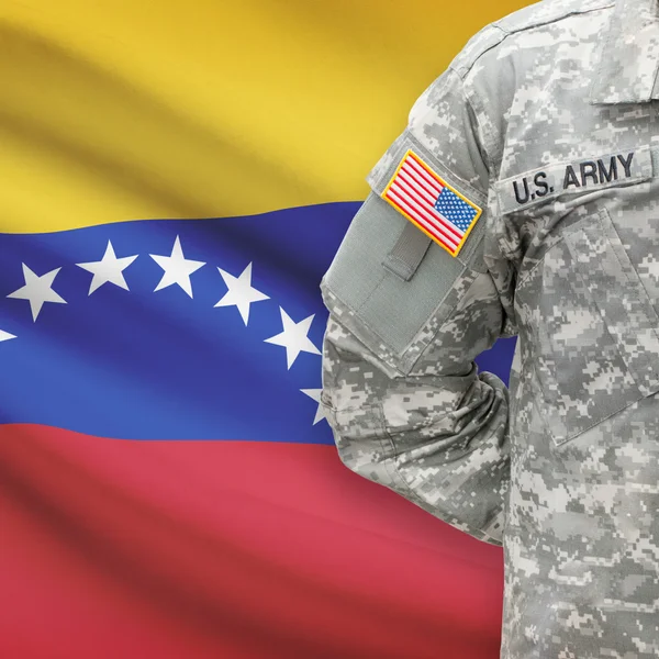 American soldier with flag series - Venezuela