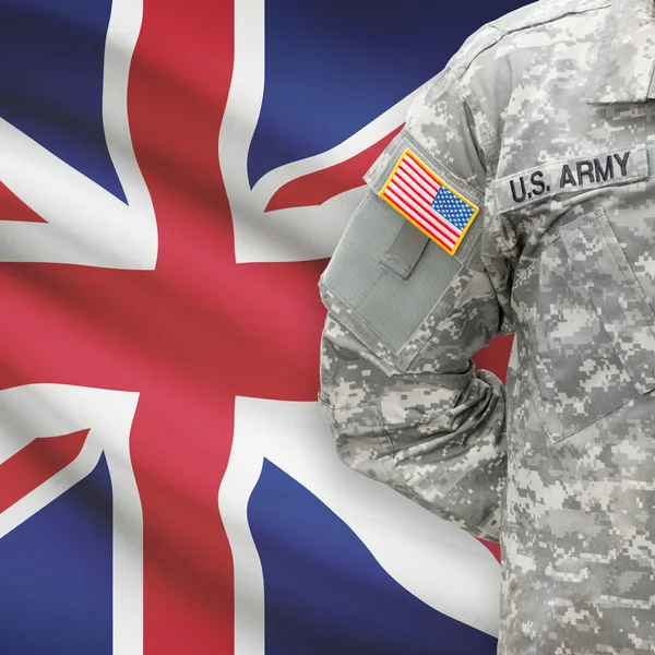 American soldier with flag series - United Kingdom