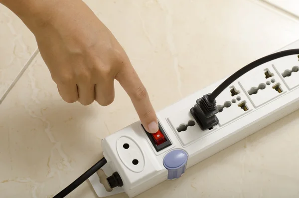 Hand turn on switch multiple  socket plug