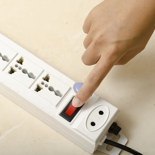 Hand turn on switch multiple  socket plug