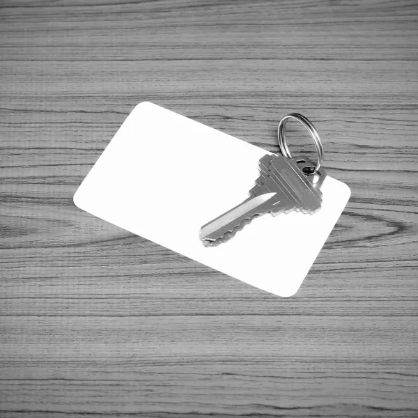 Business card and keys black and white color tone style
