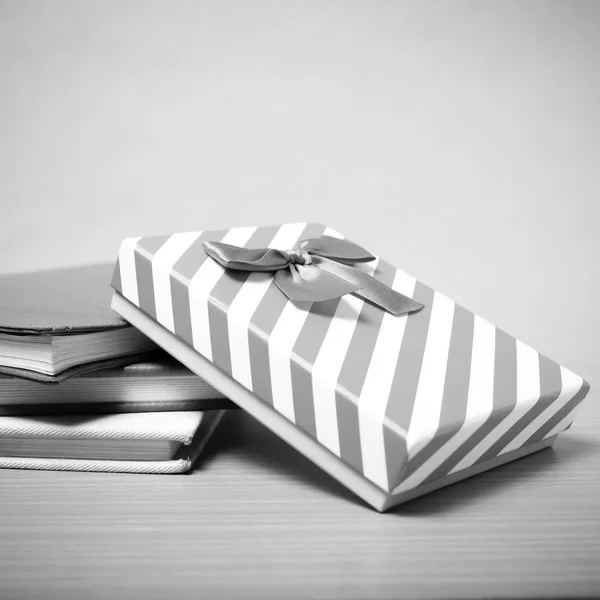 Book with gift box black and white tone style