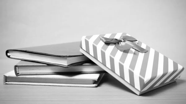 Book with gift box black and white tone style