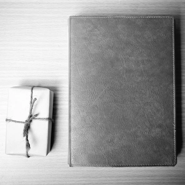 Book with gift box black and white tone style