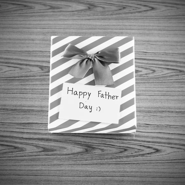 Gift box with card write happy father day black and white color