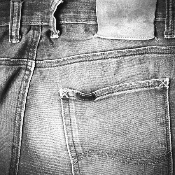 Label on jean pants black and white tone color style