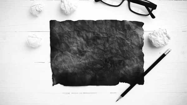 Burning brown paper and crumpled paper black and white tone