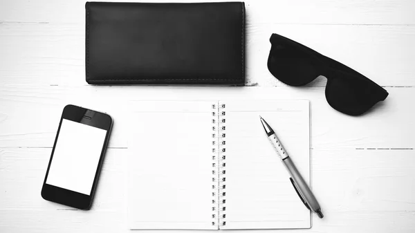 Notepad with gadget black and white color style