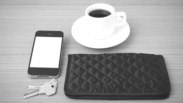 Coffee phone key and wallet