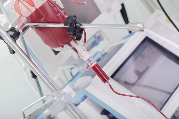 Blood transfusion to a patient in critical condition
