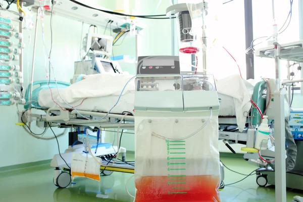 Patient in the intensive care unit ward