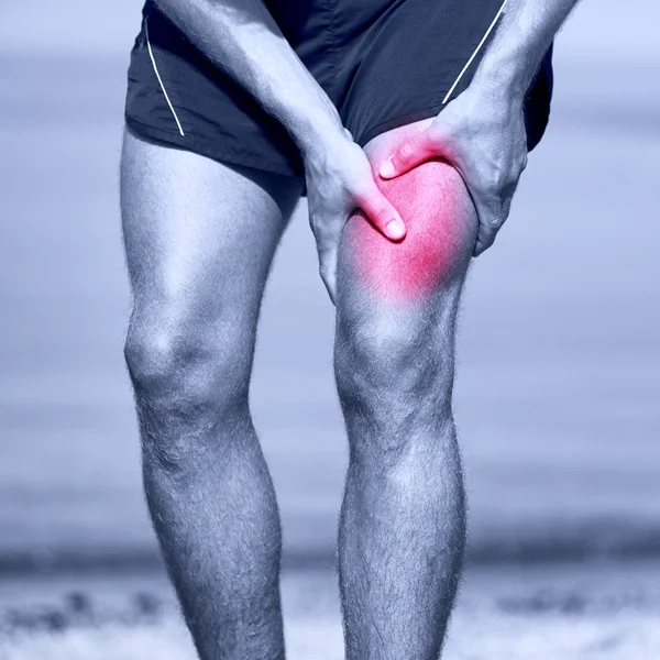 Running muscle strain injury in thigh