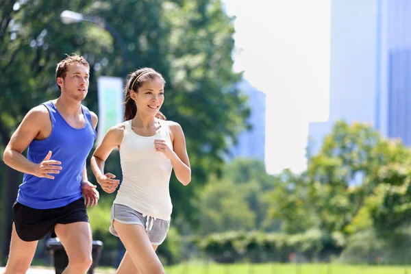 Runners jogging in New York City