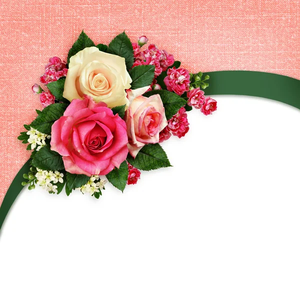 Pink and white rose flowers arrangement