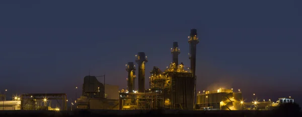 Gas turbine electrical power plant at dusk