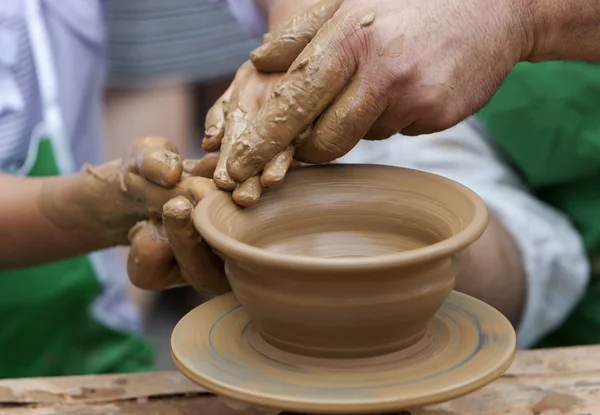 Potter Clay Bowl Child Hand