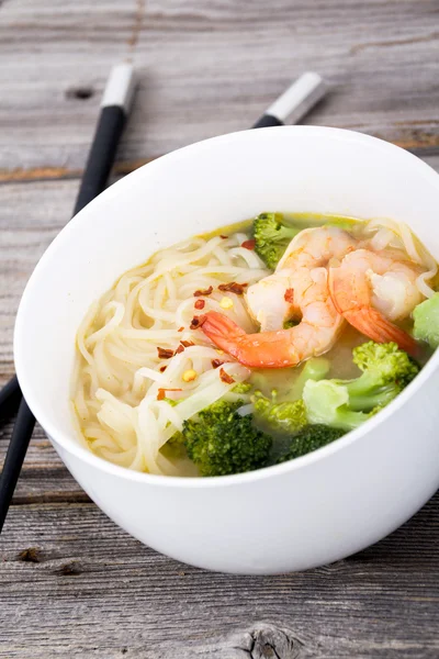 Asian prawn noodle soup