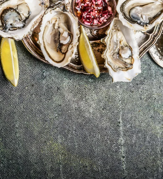 Oysters served on a plate