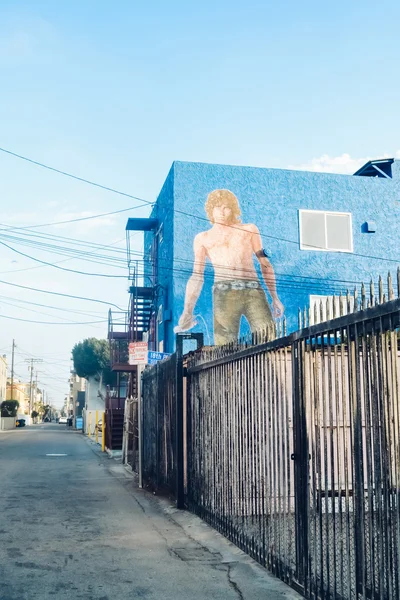 LOS ANGELES - CIRCA 2011:blue wall with Jim Morrisonat graffiti on the Venice Beach in Los Angeles, California, USA circa summer 2011.