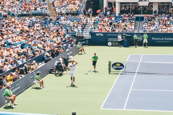CINCINNATI, OH - CIRCA 2011: filled central court at Lindner Family Tennis Center on Western & Southern Open tournament finals in Cincinnati, OH, USA at summer 2011.