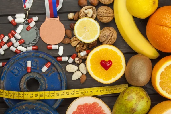 Sports training and a healthy diet. Healthy nutrition for athletes. Sporting achievements. Supplements for athletes.