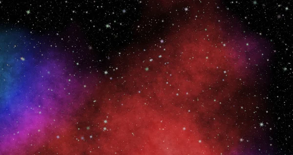 New panoramic looking into deep space. Dark night sky full of stars. The nebula in outer space