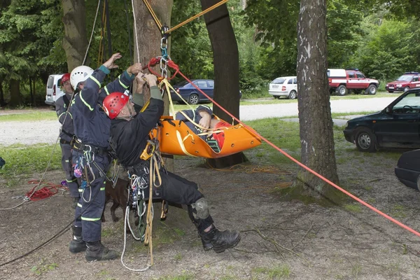 Training rescue people buried in the rubble of buildings, member JOZ Brno City Police