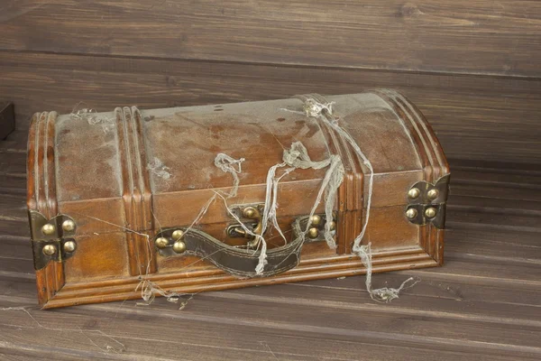 Mysterious locked cabinet. Pandora\'s box. Wooden treasure chests. Finding a mysterious wooden box. Mystery enclosed in the cabinet. Retro look of ancient wooden box like pirate treasure chest.