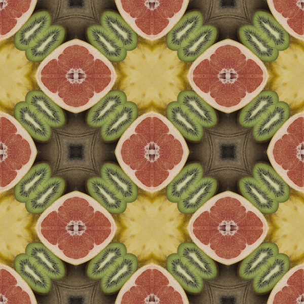 Seamless texture to the dining room tablecloth. The concept of diet food. Texture grapefruit and kiwi.