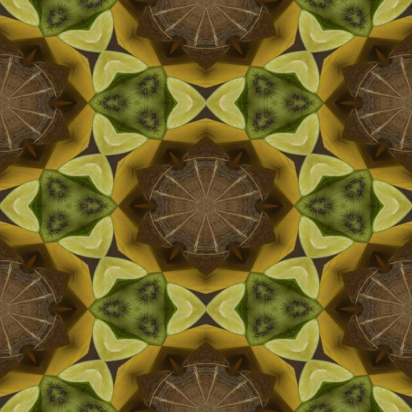 Seamless texture to the dining room tablecloth. Texture lime, kiwi, orange and coconut. Tropical motif print. Printing on T-shirt, umbrella. The printed decoration on the cloth.