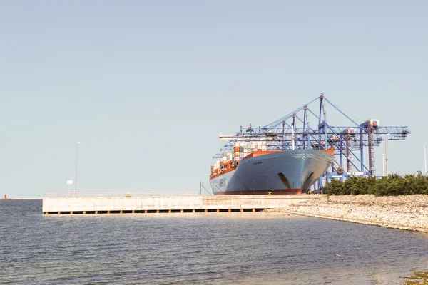 Container ship Edith Maersk Mc-Kinney Moller in Gdansk Poland.