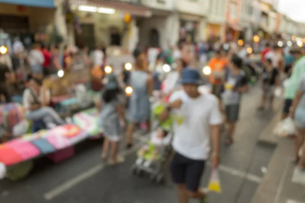 Blurred people walking on the street, Phuket, Thailand