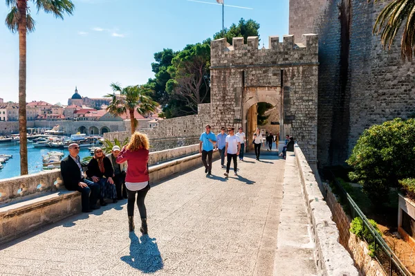 DUBROVNIK, CROATIA - APRIL 10: Many tourists visit the Old Town of Dubrovnik, a UNESCO\'s World Heritage Site on April 10, 2015.
